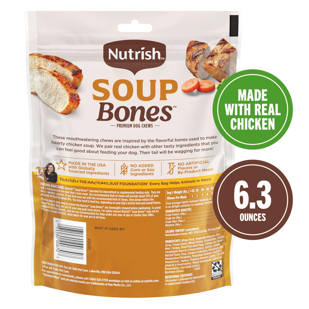 Nutrish Huesos Sopa, textura suave para dientes y encías, apta para todas las tallas.