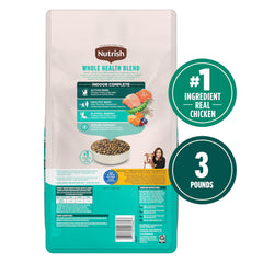 Nutrish Indoor Complete ingredientes pollo lentejas salmón para sabor y nutrición.