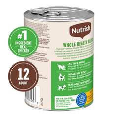 nutrish mezcla de bienestar total y etiqueta nutricional clara para dueños.