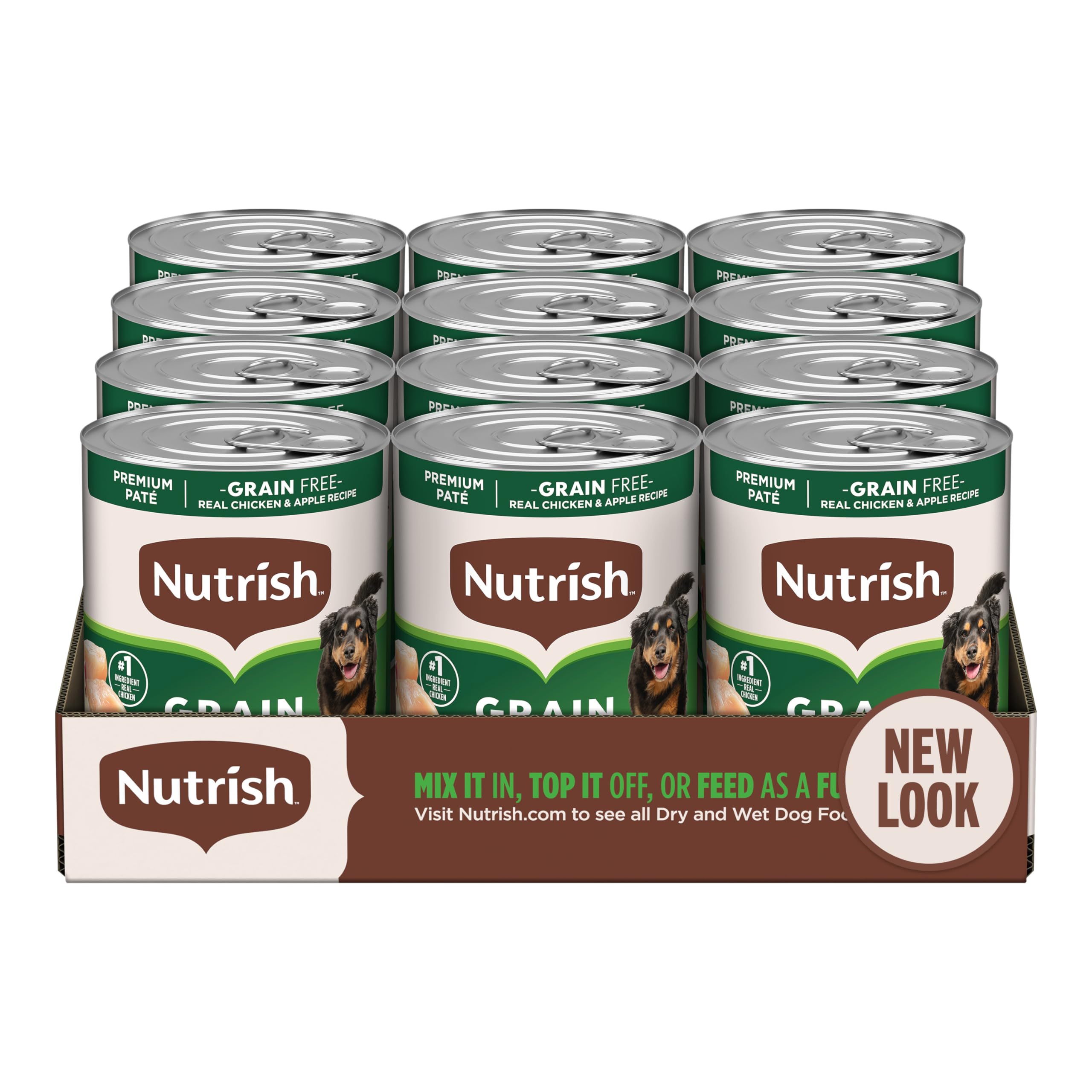 Nutrish pate lata 13onzas pollo manzana: proteína real en cada porción