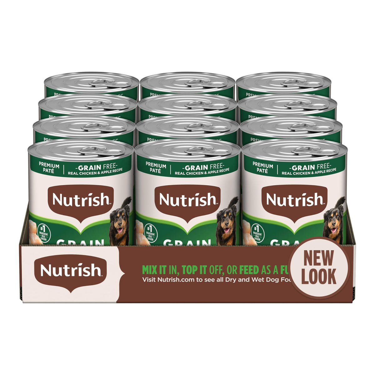 Nutrish pate lata 13onzas pollo manzana: proteína real en cada porción