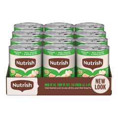 nutrish premium pate en lata con pollo y manzanas, ingrediente principal de calidad para perros.