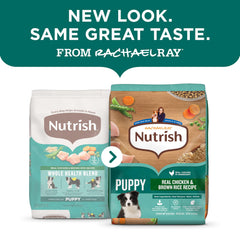 Nutrish Rachael Ray, fórmula con DHA y EPA para desarrollo cerebral en cachorros.