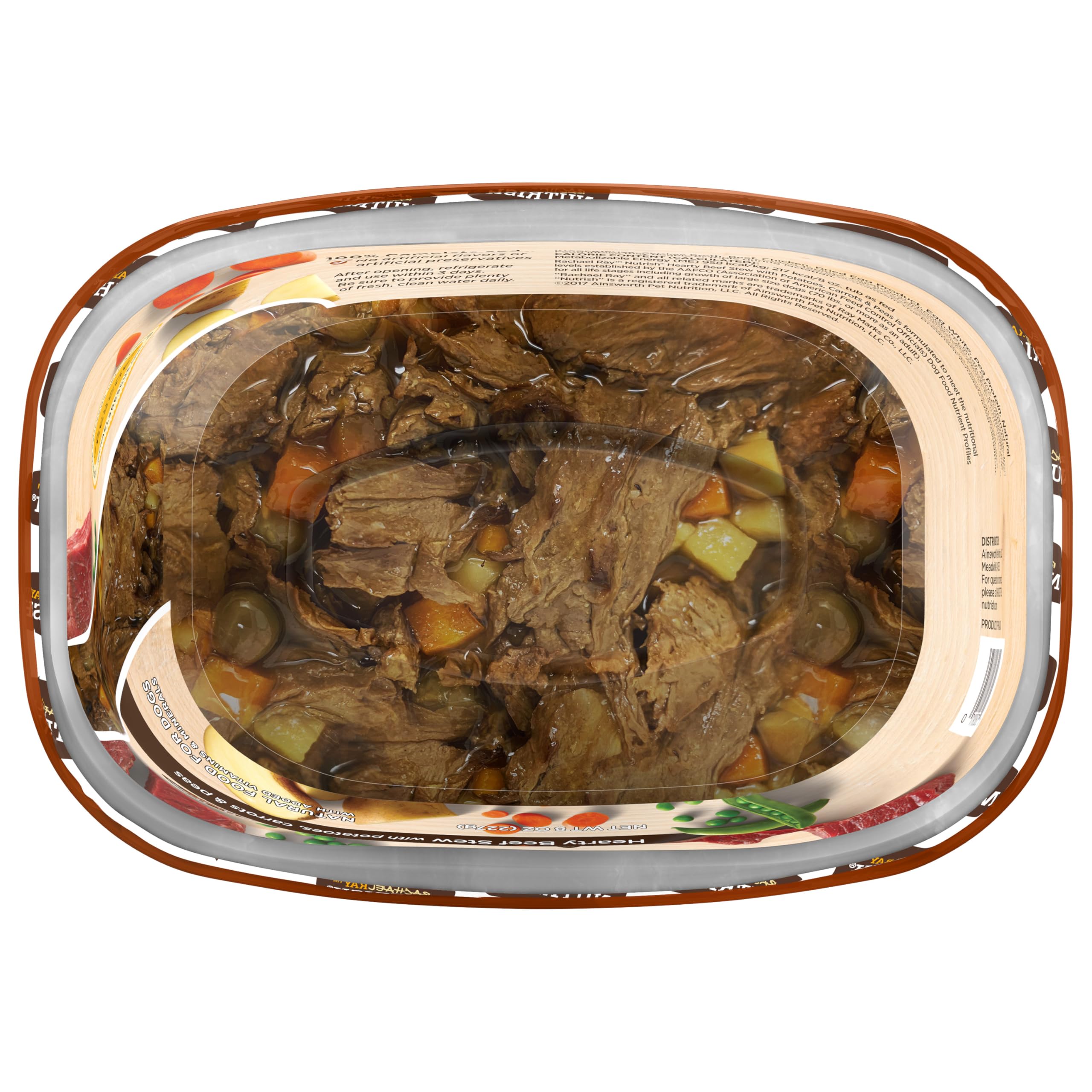 Nutrish Rachael Ray estofado cálido para la comida diaria de perros.