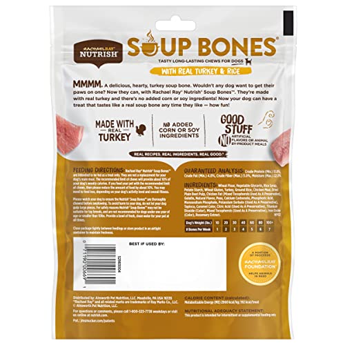 Nutrish Rachael Ray Huesos Sopa crujiente para Perro: sabor real de pavo