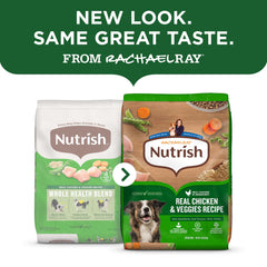 Nutrish Rachael Ray con ingredientes reales de pollo y verduras.