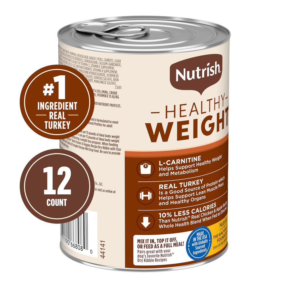Nutrish Rachael Ray pate de pavo real con arroz integral para nutrición diaria.