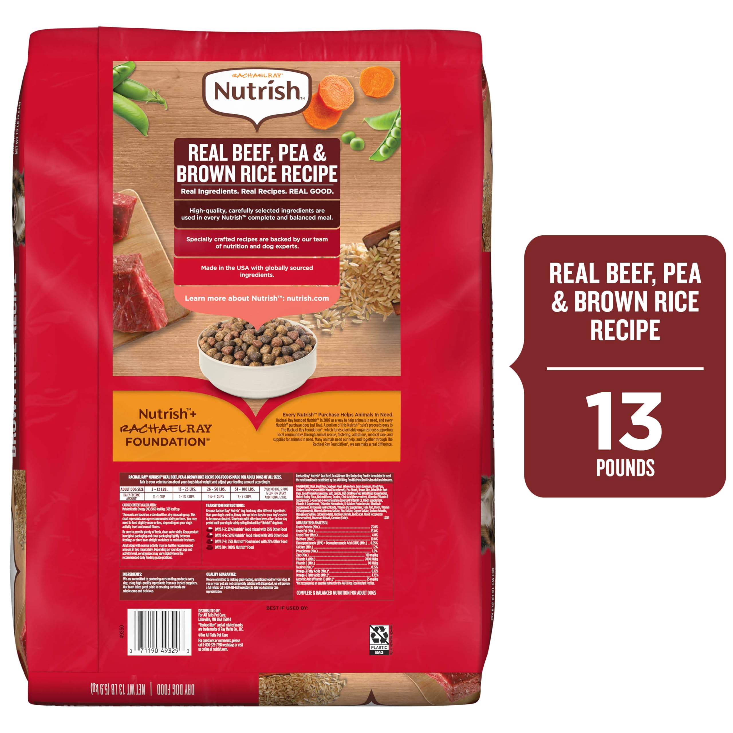 Nutrish Rachael Ray: saco de alimento para perros facilita almacenamiento.