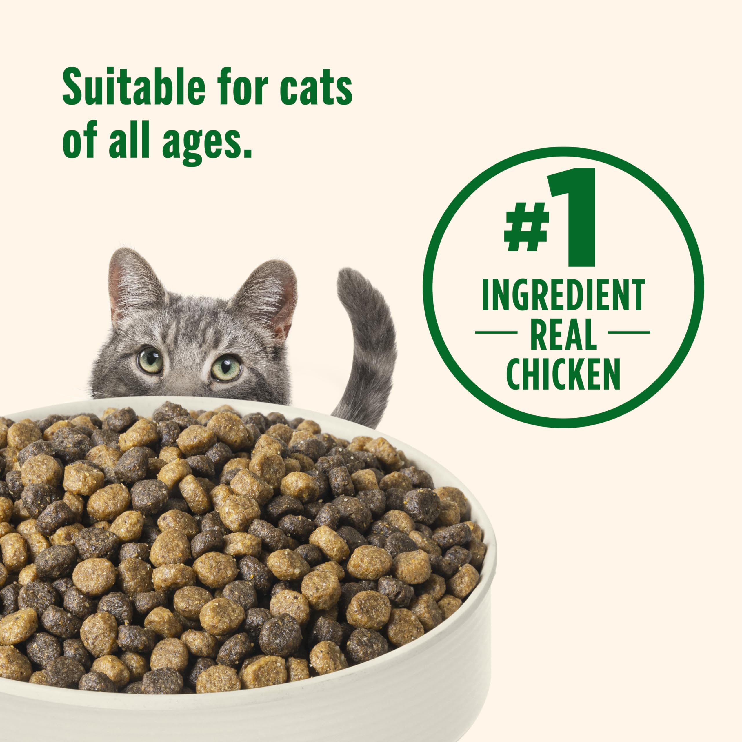 Nutrish Real Chicken & Brown Rice: opción natural para gatos de todas las edades.