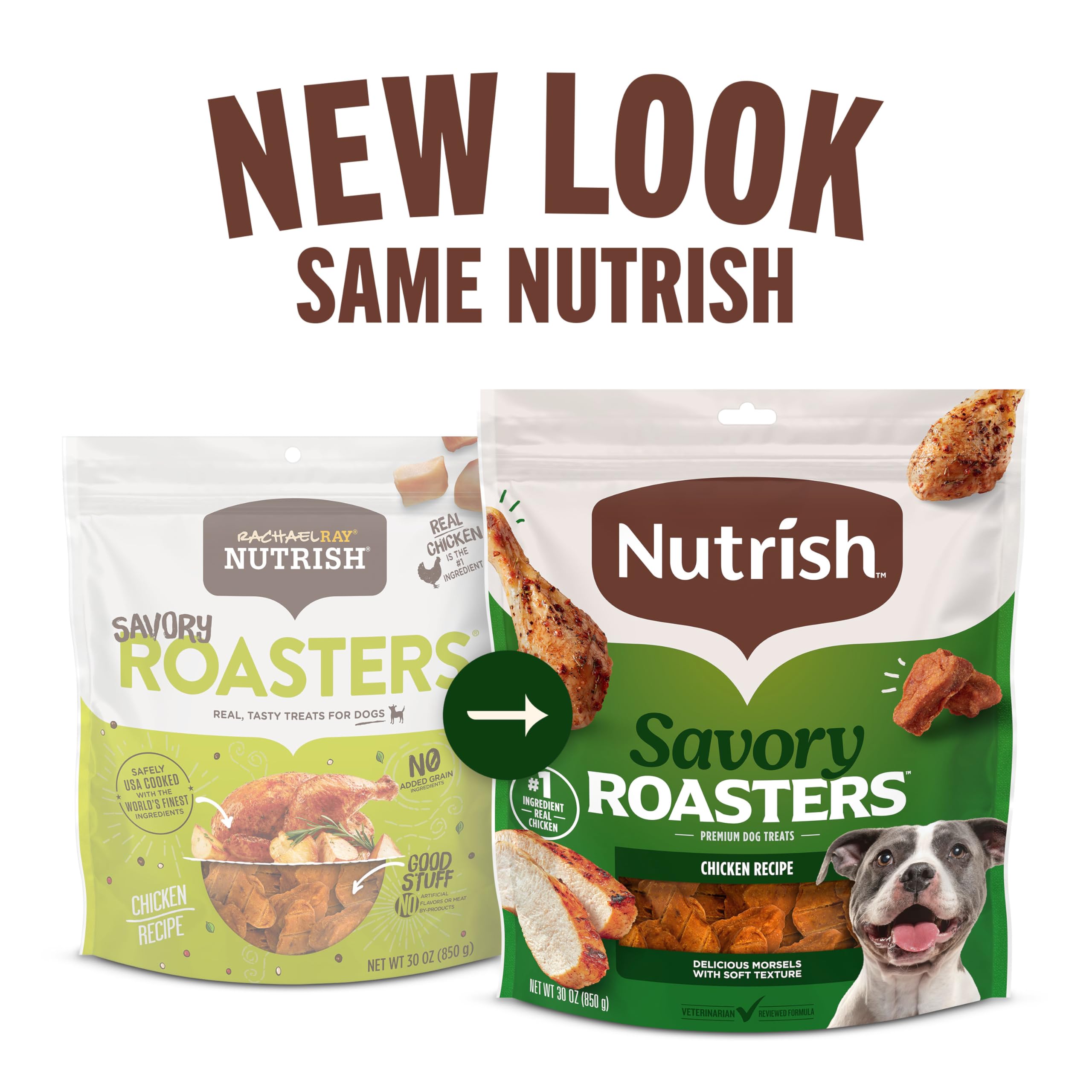 Nutrish Savory Roasters croquetas en tazón, textura suave para perros