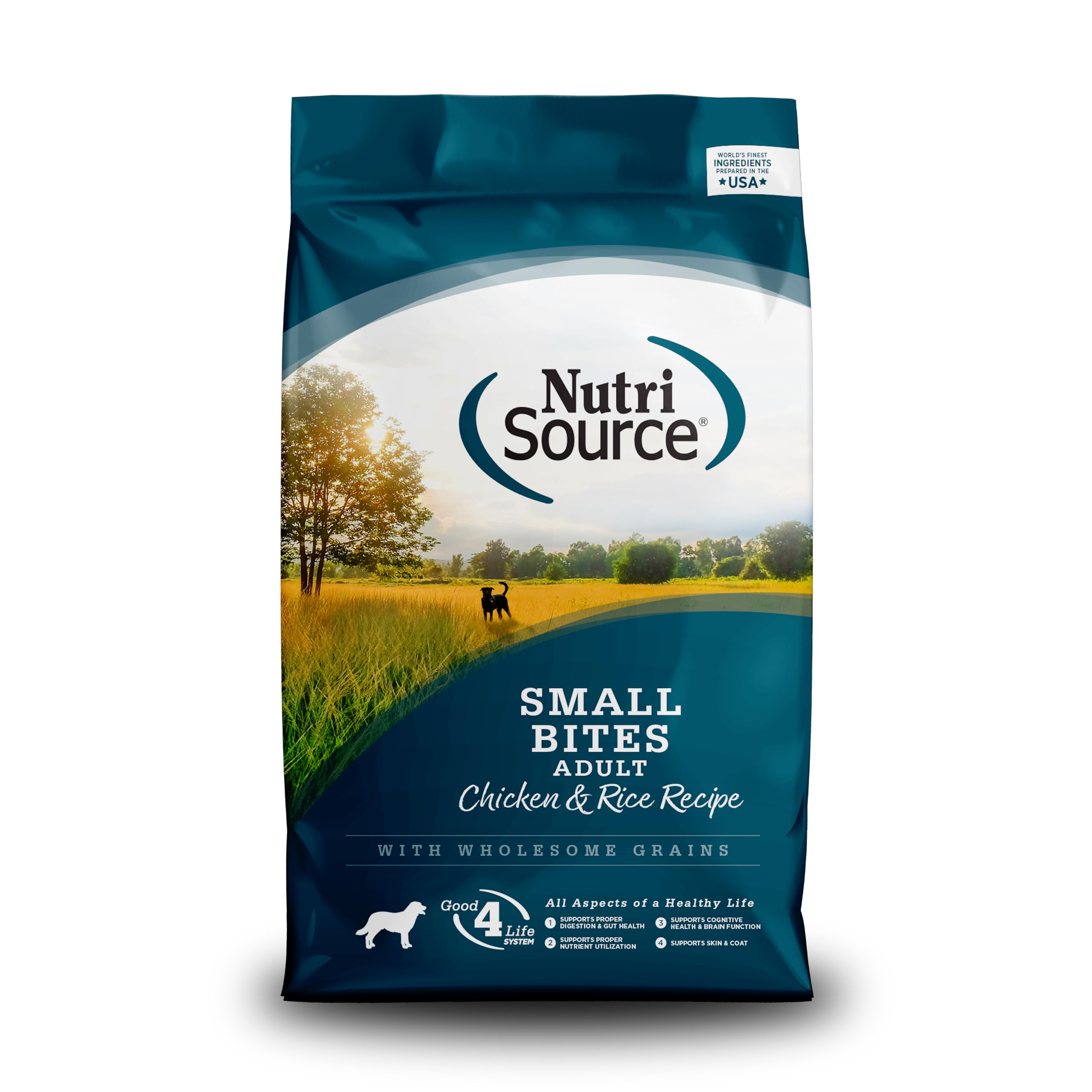 nutrisource alimento para perro seco, bolsa-4lb, fácil de almacenar y servir.