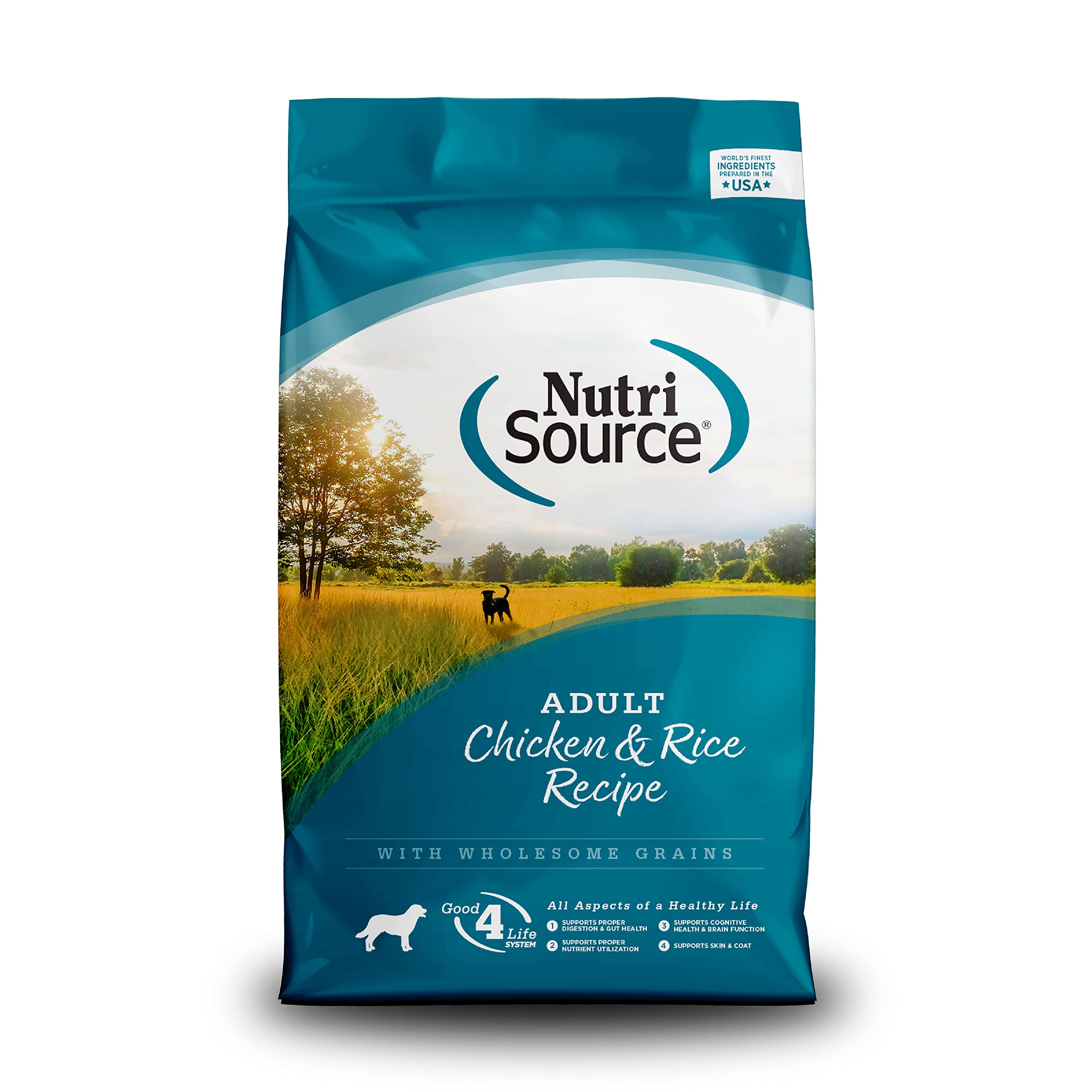 NutriSource alimento seco para perro adulto con pollo y arroz en bolsa de 4 lb