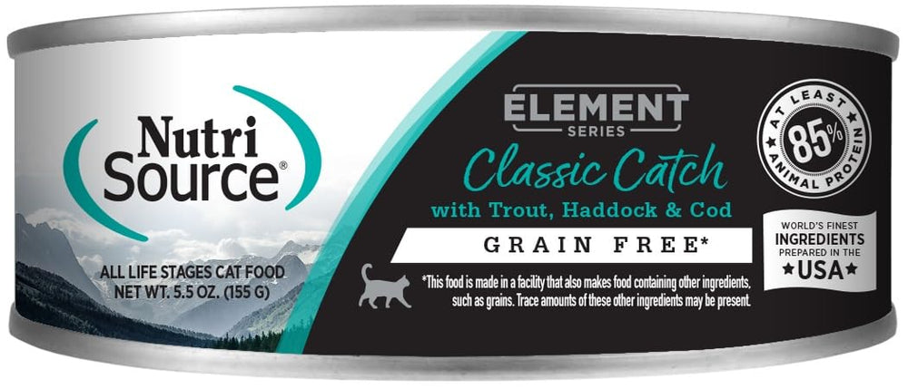 NutriSource Elemento, lata humeda para gatos Captura Clasica, aporta hidratacion adicional y sabor.