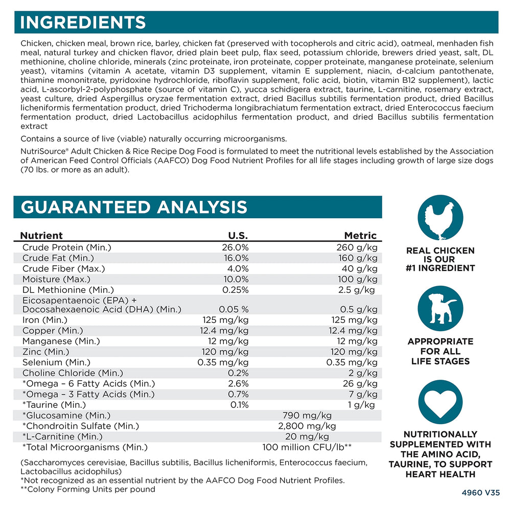 NutriSource ingredientes clave para salud general del perro