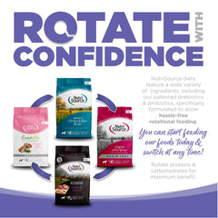 NutriSource presentación de cuatro libras, ideal para iniciar una dieta estable.