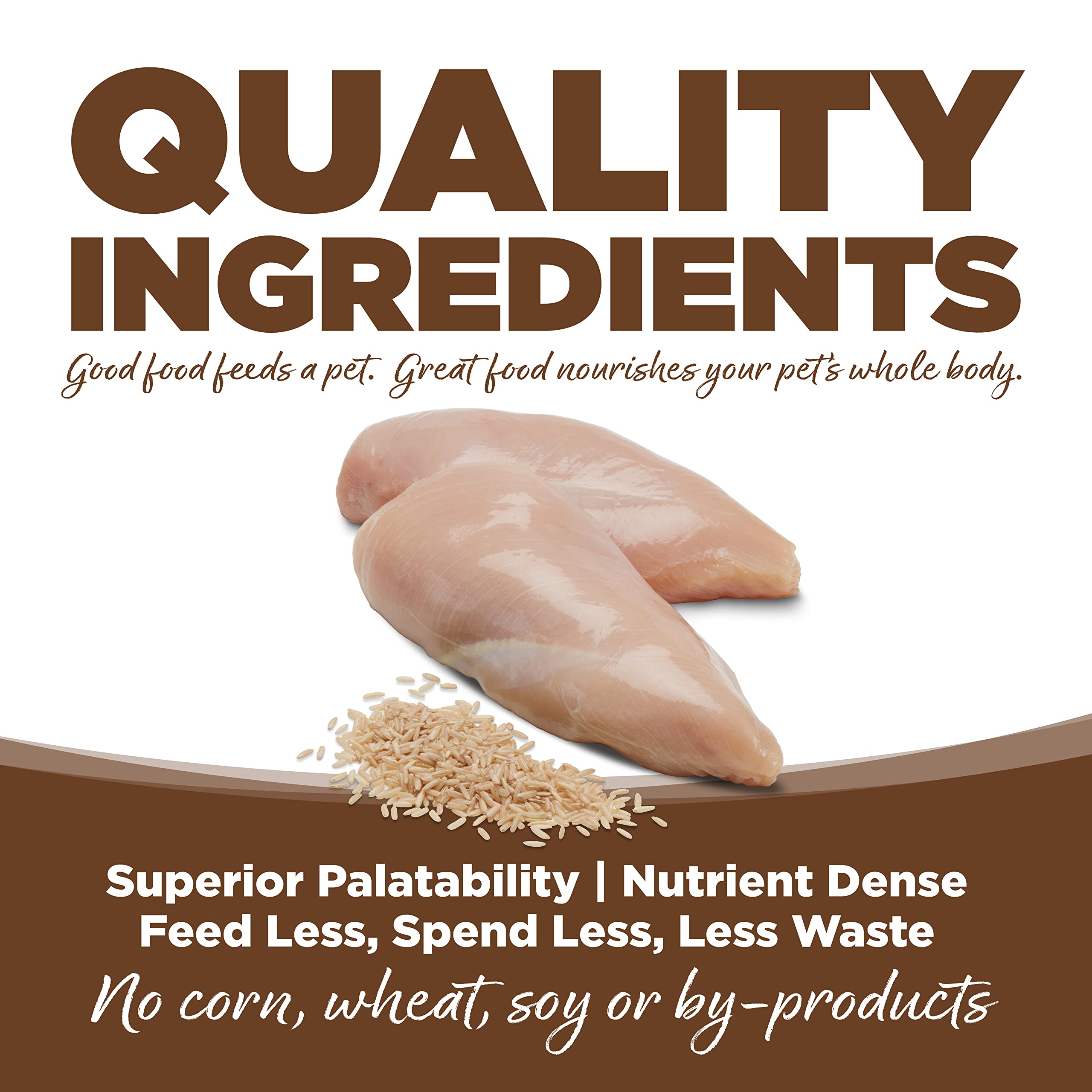 NutriSource Pure Vita ingredientes pollo arroz, combinación de proteína real y carbohidratos suaves.