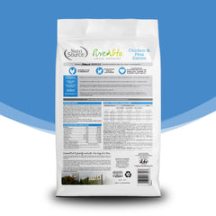 NutriSource Pure Vita gránulos crujientes sin granos para mayor satisfacción al comer.