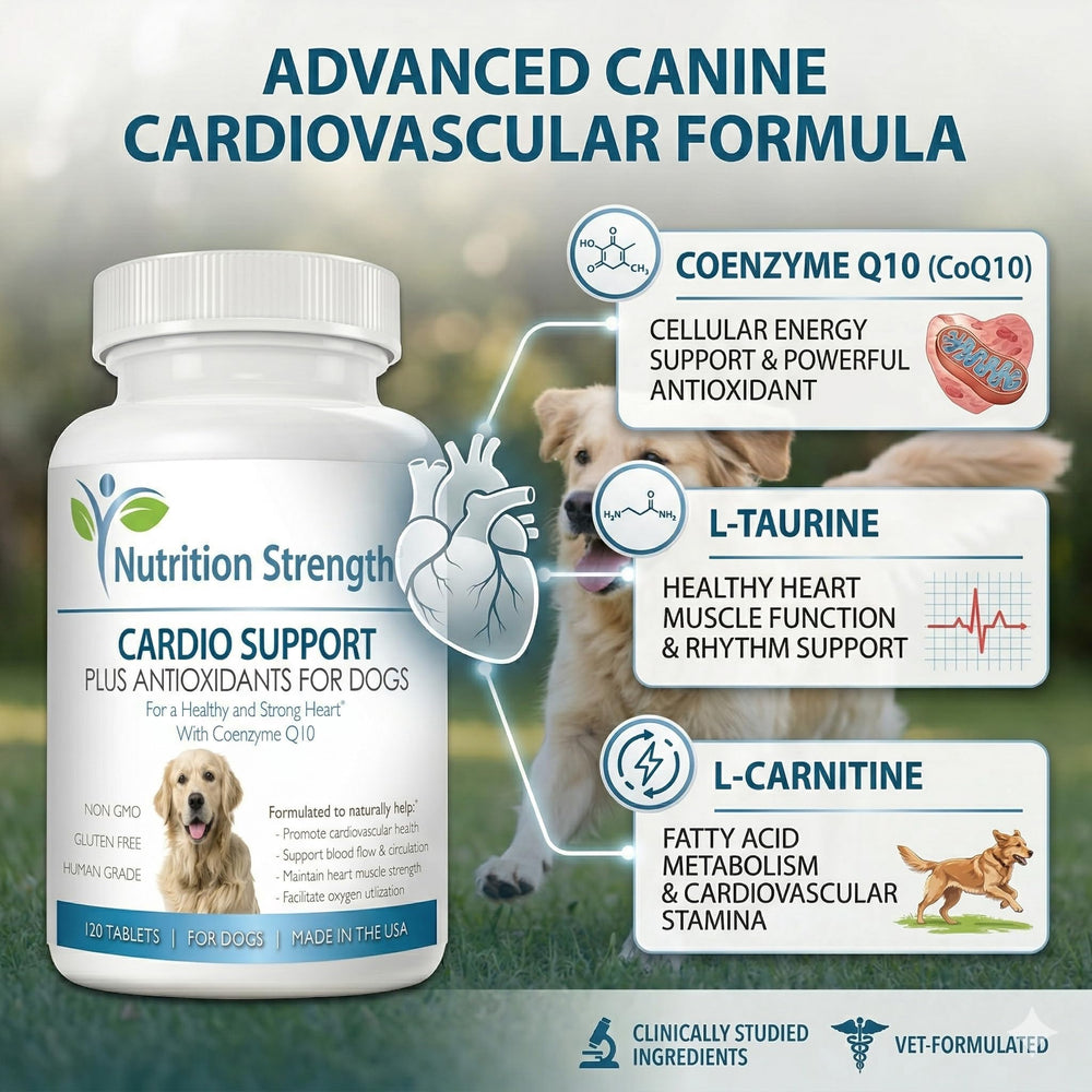 Tabletas masticables de Nutrition Strength para Perros, sabor agradable.