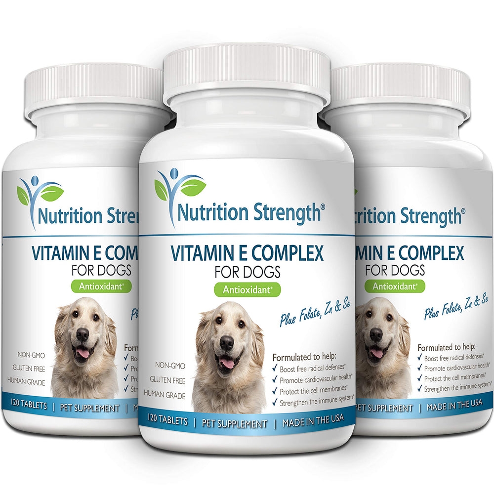 Presentación de 120 comprimidos de Nutrition Strength para perros.