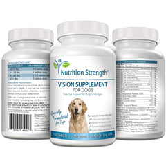 Vitaminas C y E de Nutrition Strength para ojos caninos.