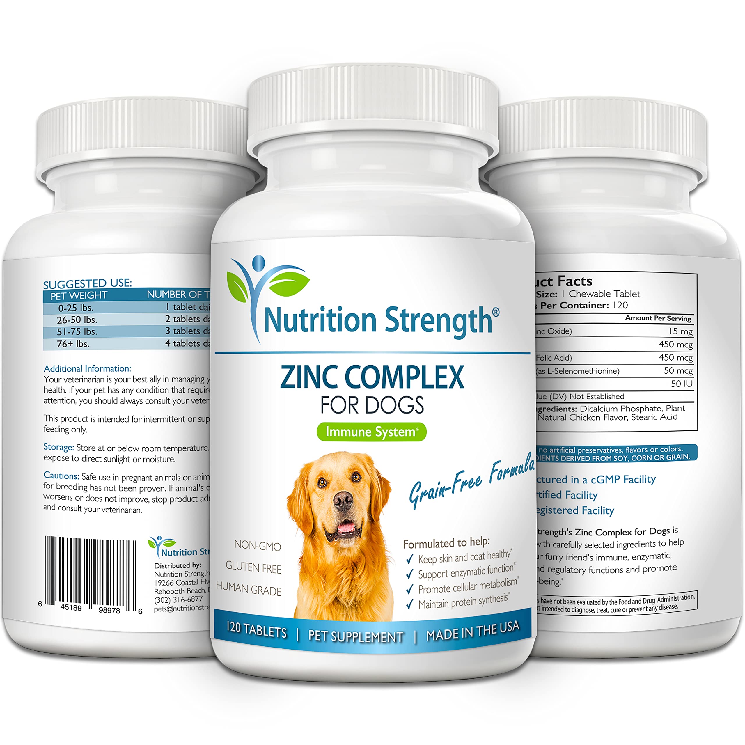 Nutrition Strength Zinc para perros: metabolismo celular estable