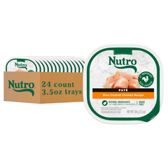 Nutro adulto sin cereales pate pollo, alimento suave para perro activo.