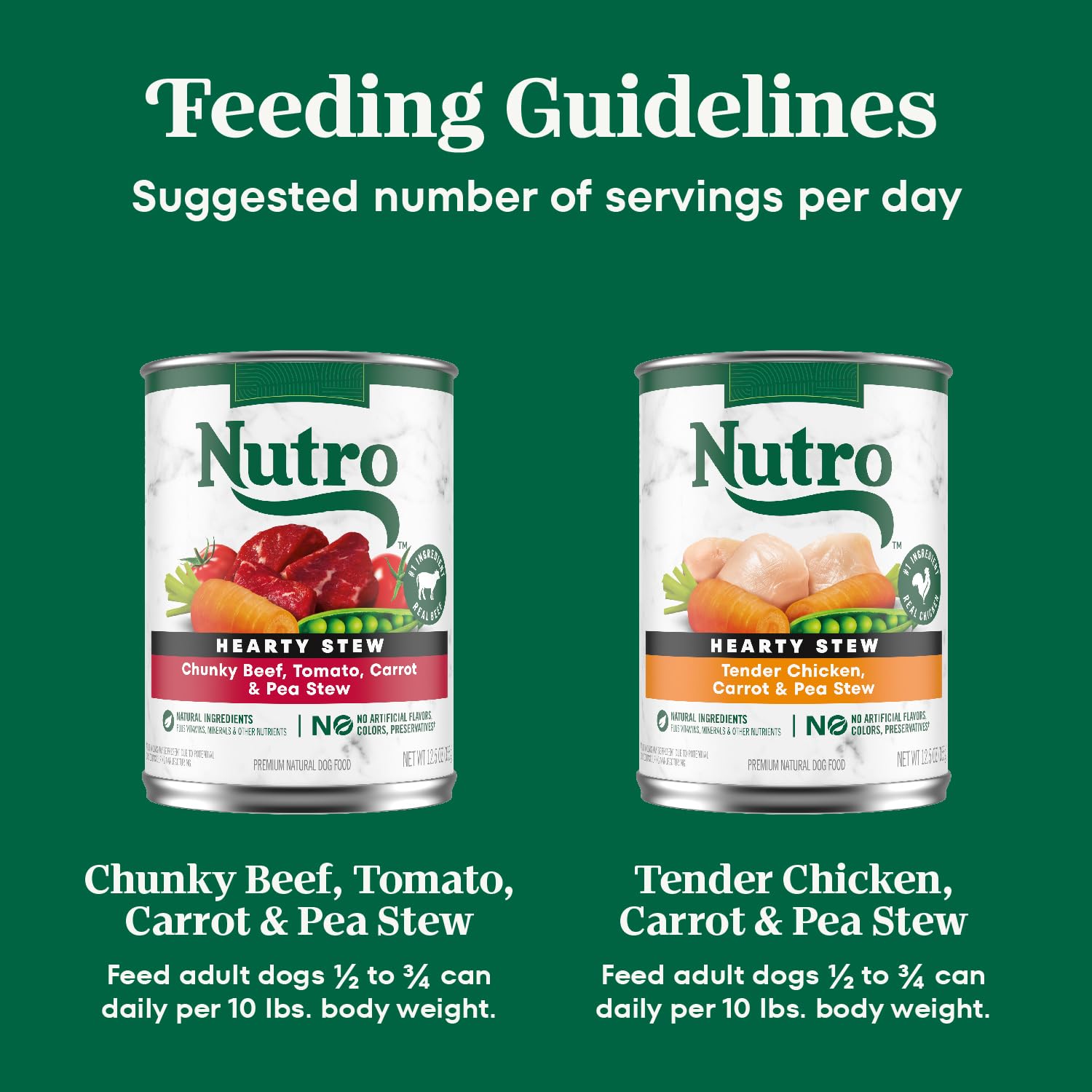 Nutro Hearty Stew lata en formato familiar: ideal para compartir la comida diaria.