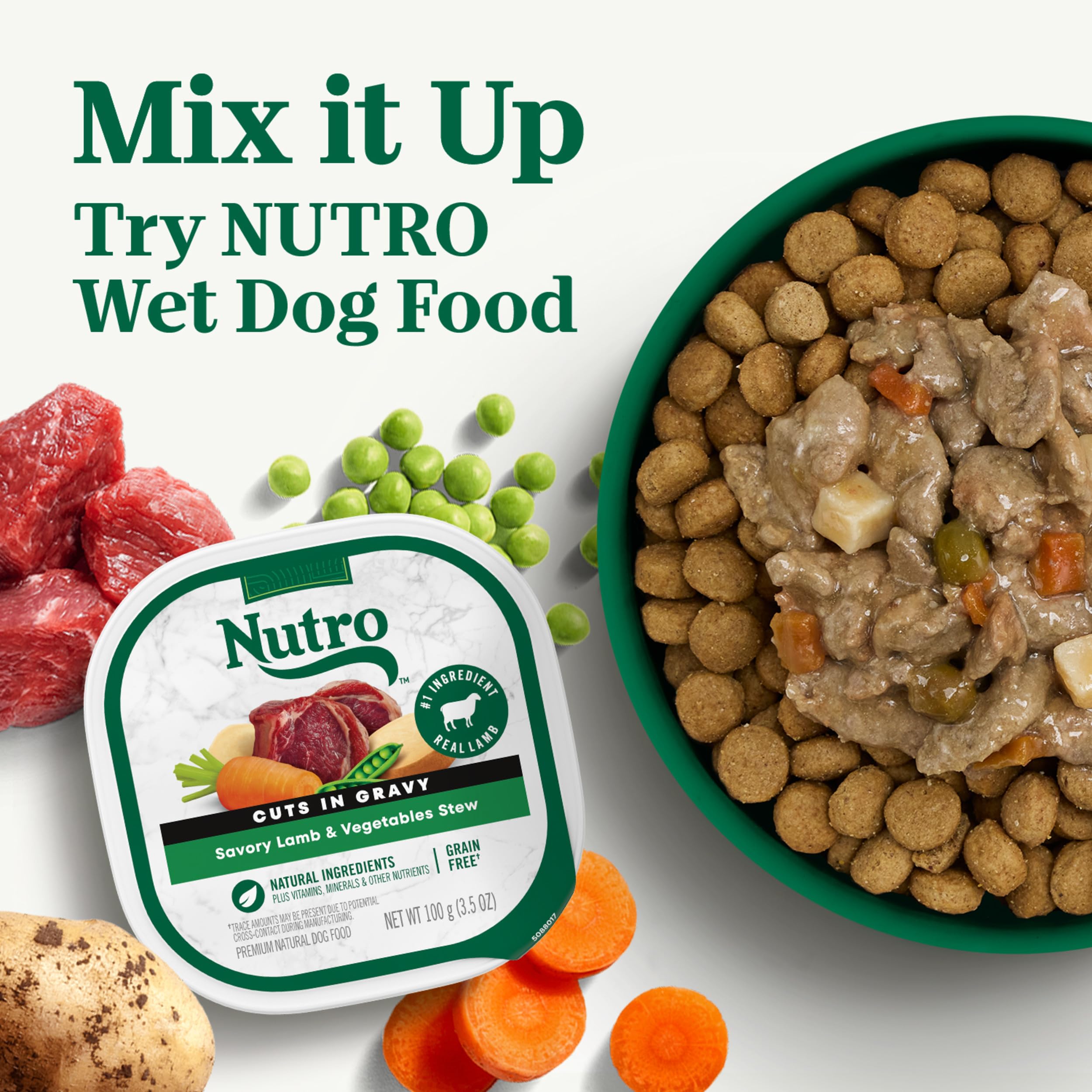 Nutro Natural Choice, porciones diarias para perros activos y en movimiento.
