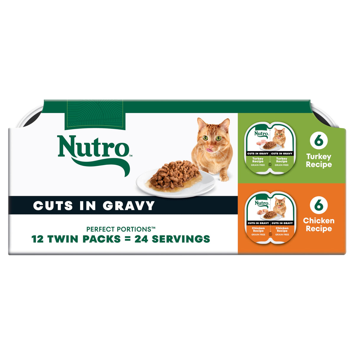 Nutro Perfect Portions cortes en salsa pavo, proteína de alta calidad para gatos adultos