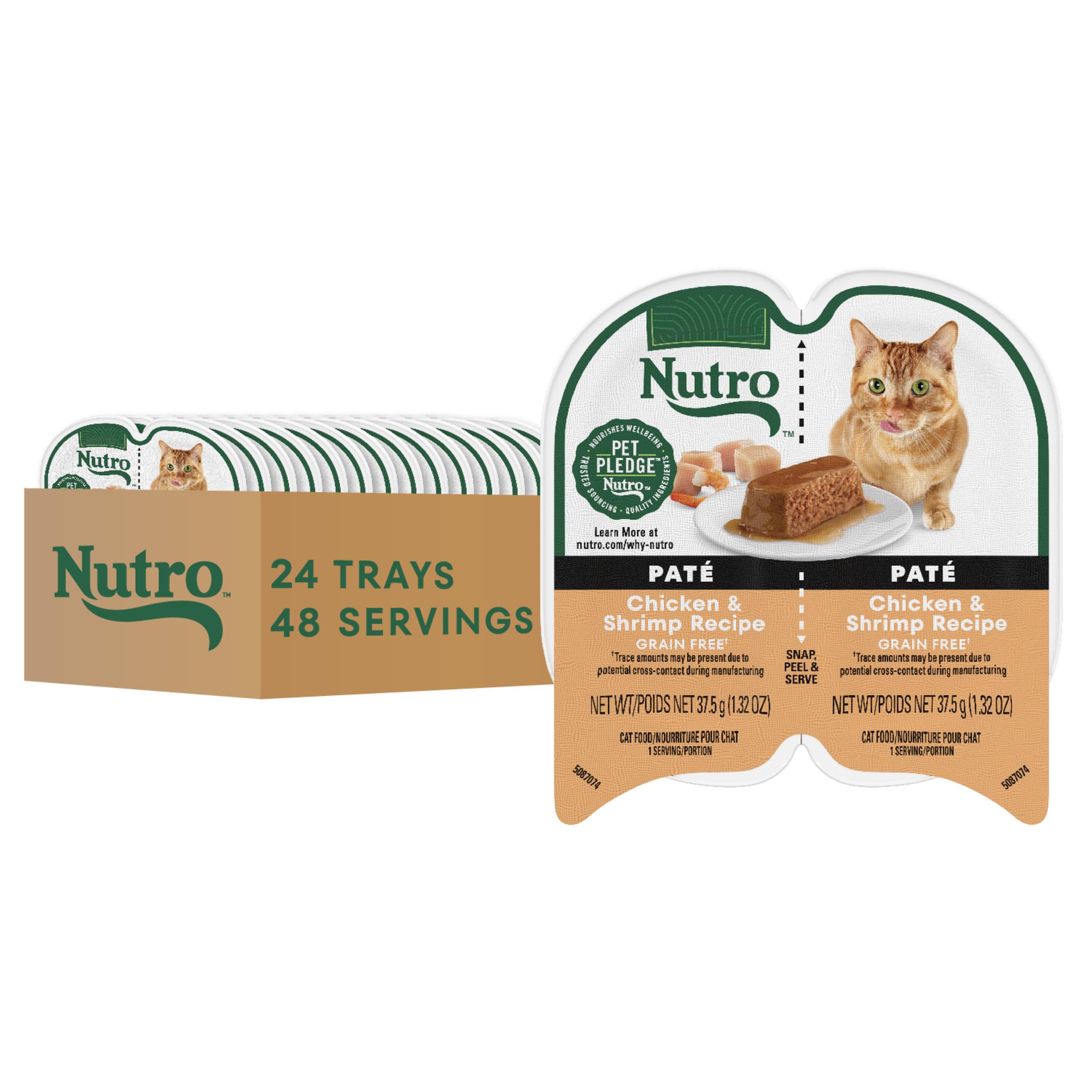 Nutro Perfect Portions: lata-pate-pollo-camarón, sabor delicioso para gatos