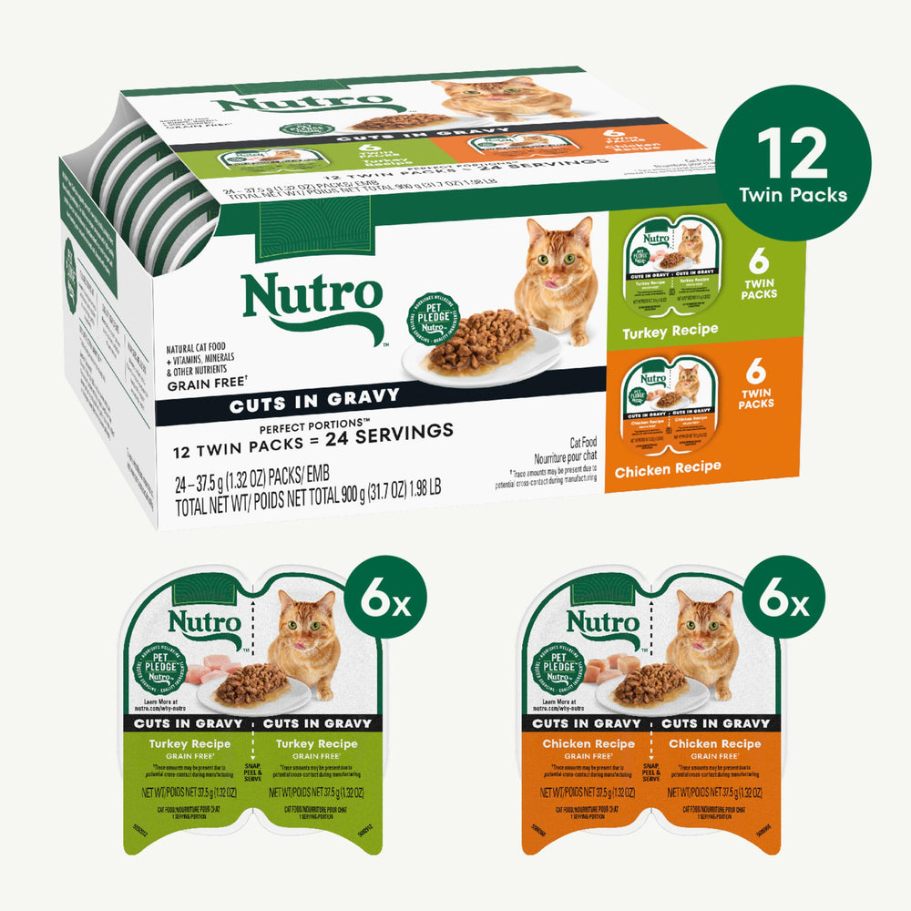 Nutro Perfect Portions variedad sabores, pavo y pollo en salsa para gatos