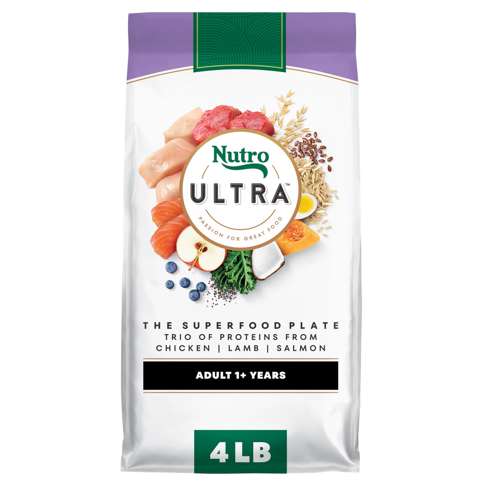 Nutro Ultra para perros adultos con pollo, promueve energía diaria y pelaje sano.