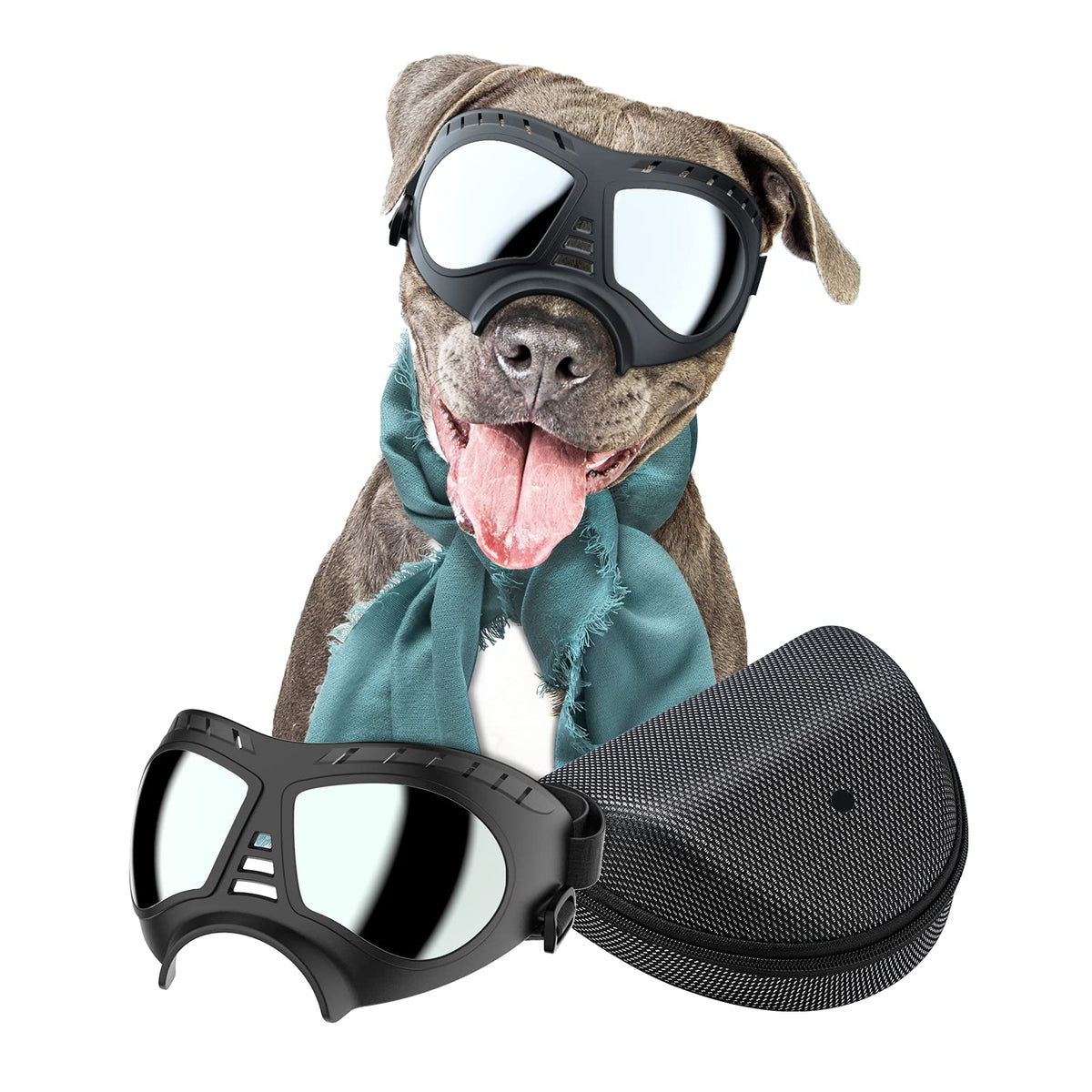 Gafas para perros NVTED, vista amplia para paseos al aire libre y protección.