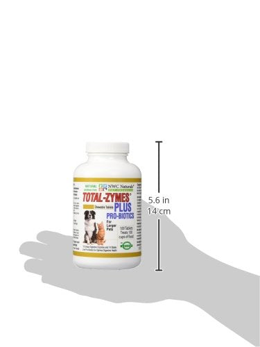 NWC Naturals Total-Zymes Plus: tableta masticable con textura suave y beneficios probióticos.