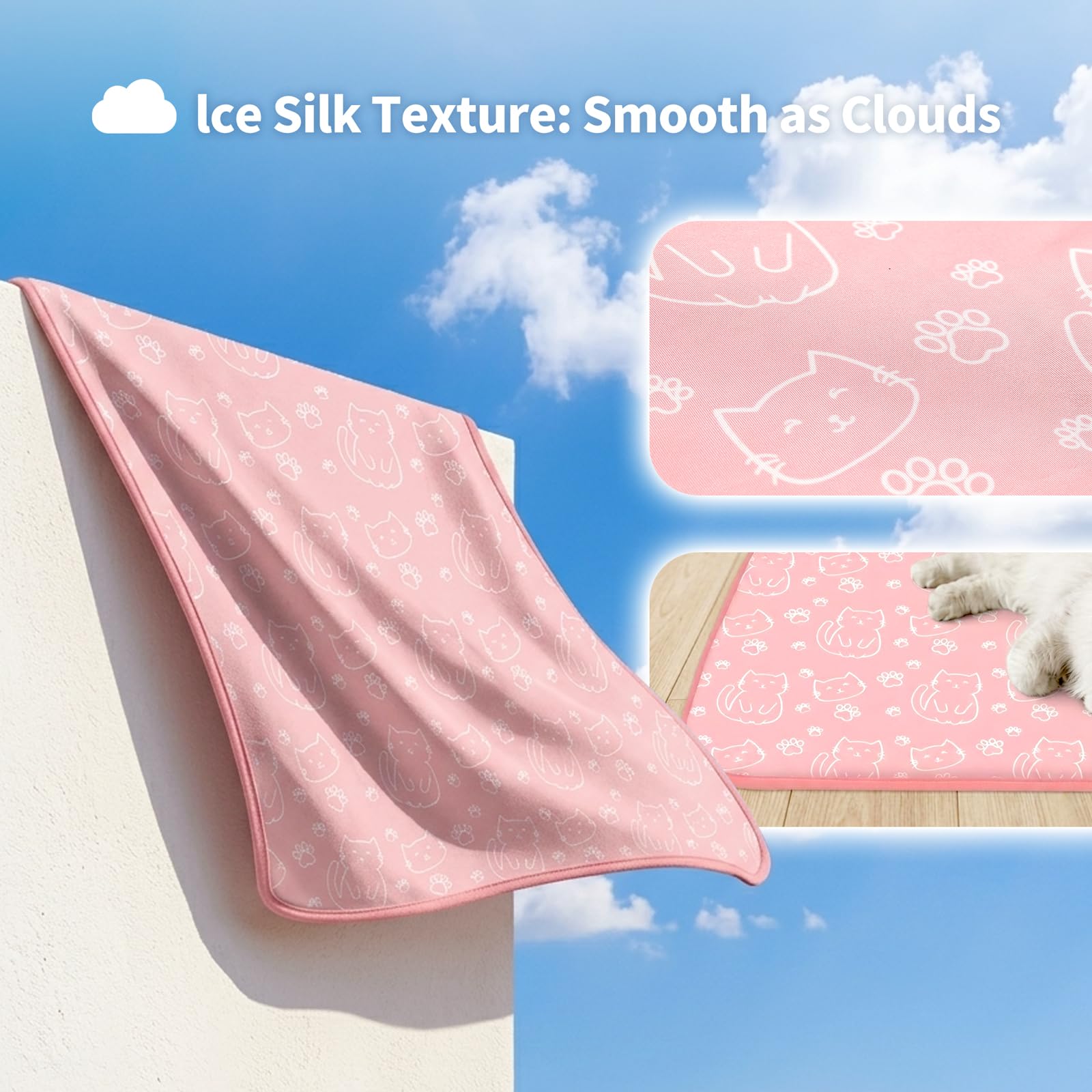 NWK Manta Enfriante Seda de Hielo, fondo de malla transpirable para mejor enfriamiento.
