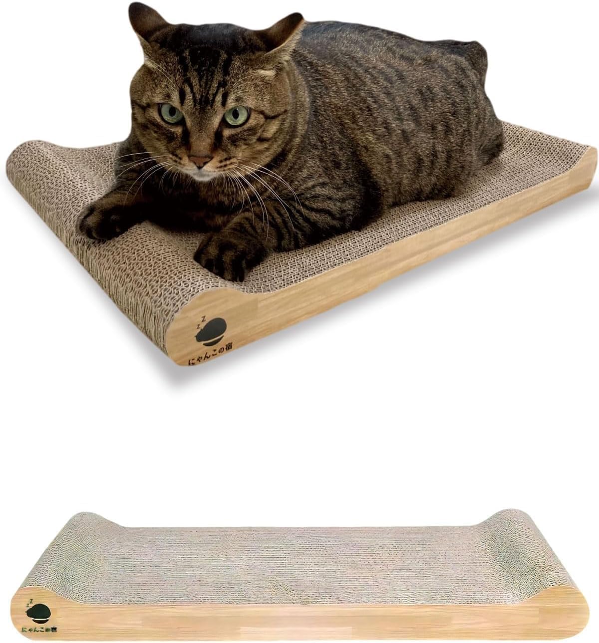 NyankonoYado: cama-rascador amplia para gatos grandes, ofrece descanso cómodo y rascado estable.