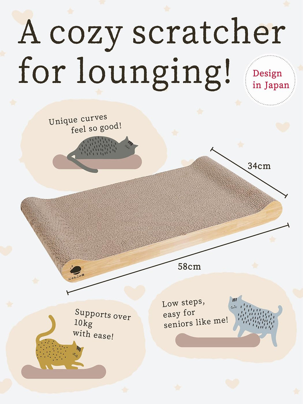 NyankonoYado: diseño 2 en 1 cama y rascador para gatos.