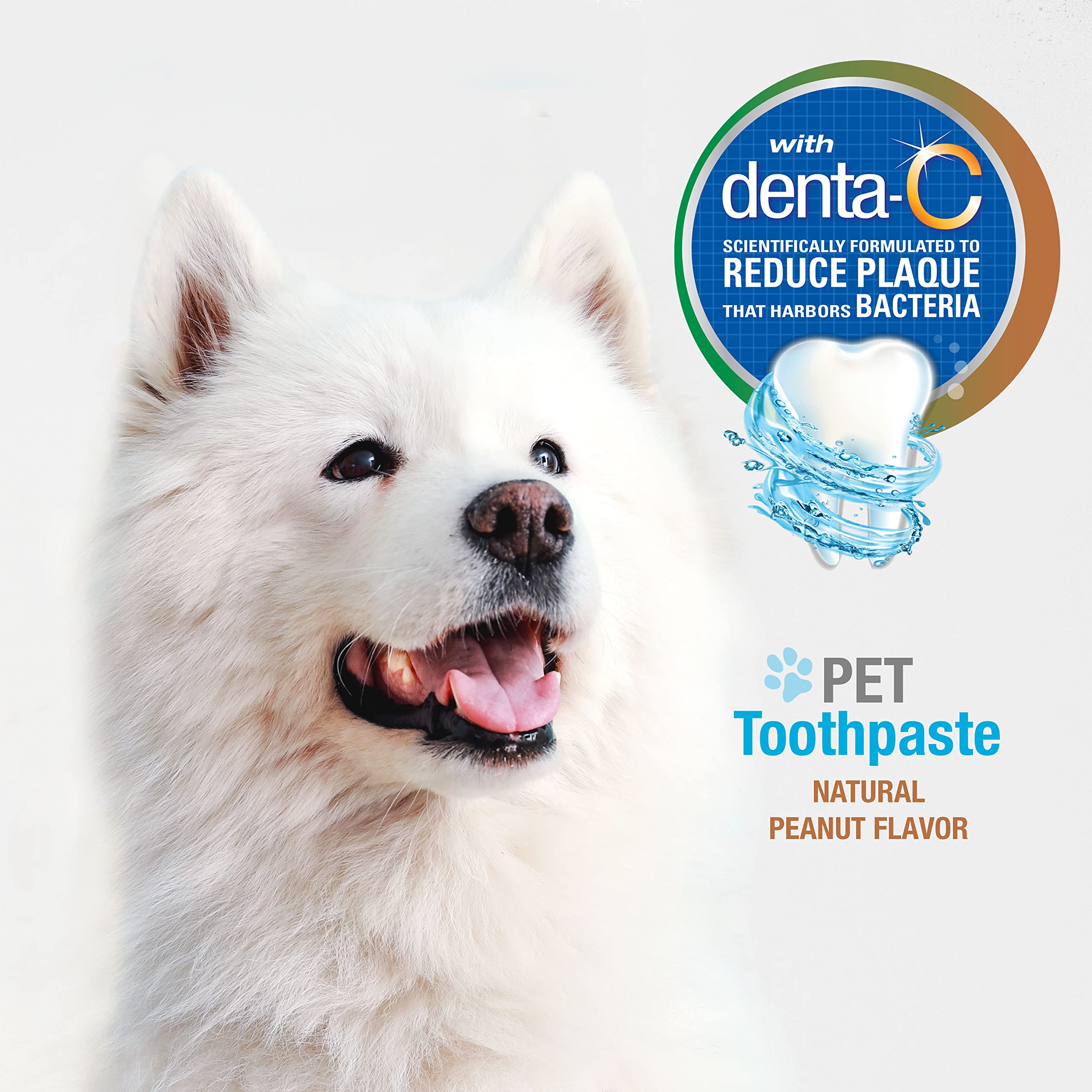 Textura cremosa de pasta dental natural para perros.