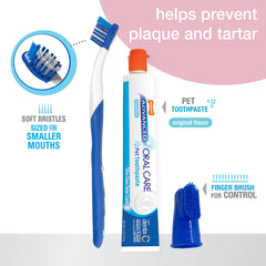 Nylabone Advanced Oral Care Puppy Dental Kit original, cepillo de dedo para limpiar placa de forma suave.