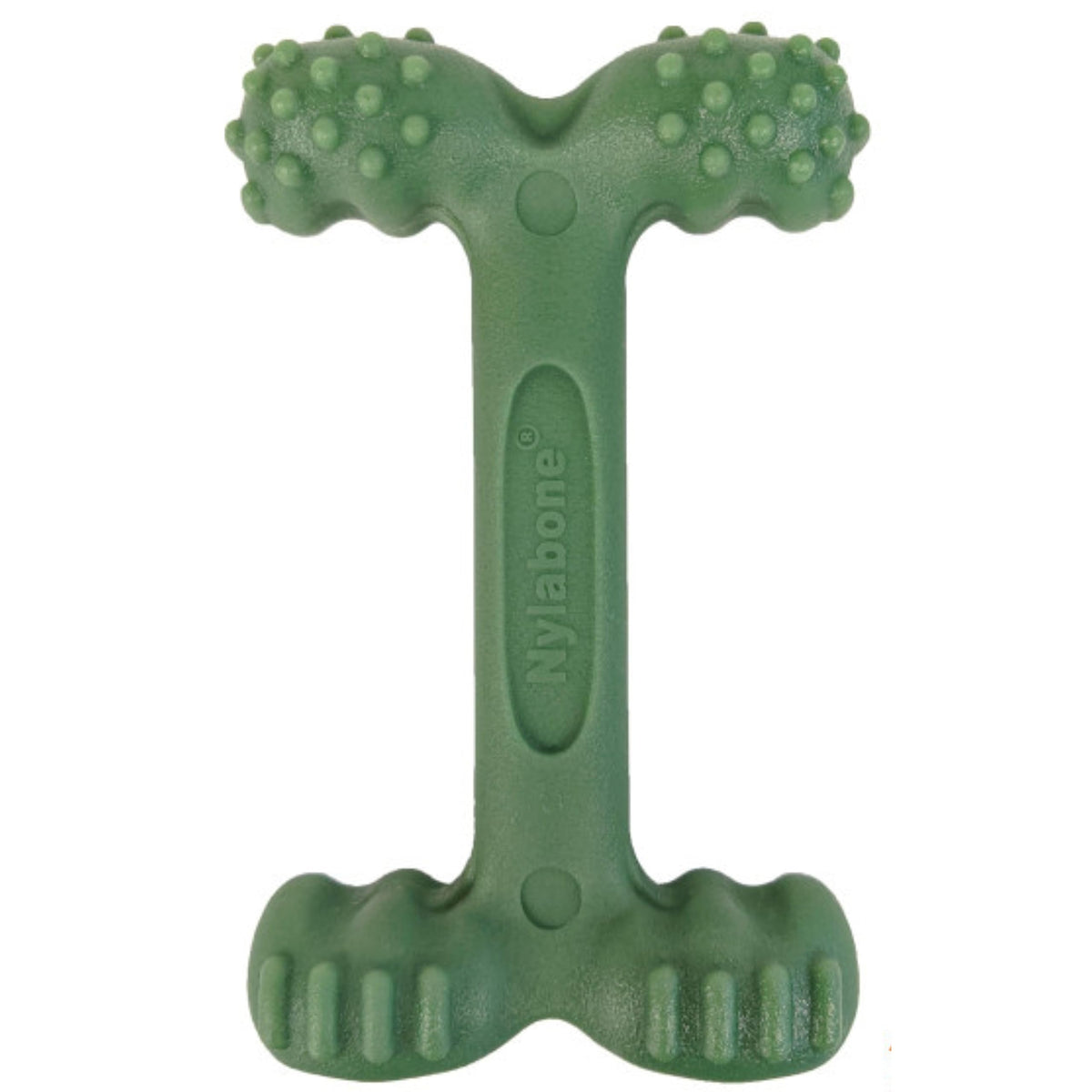Nylabone Easy-Hold con agarres de patas facilita masticar desde cualquier ángulo para perros activos.