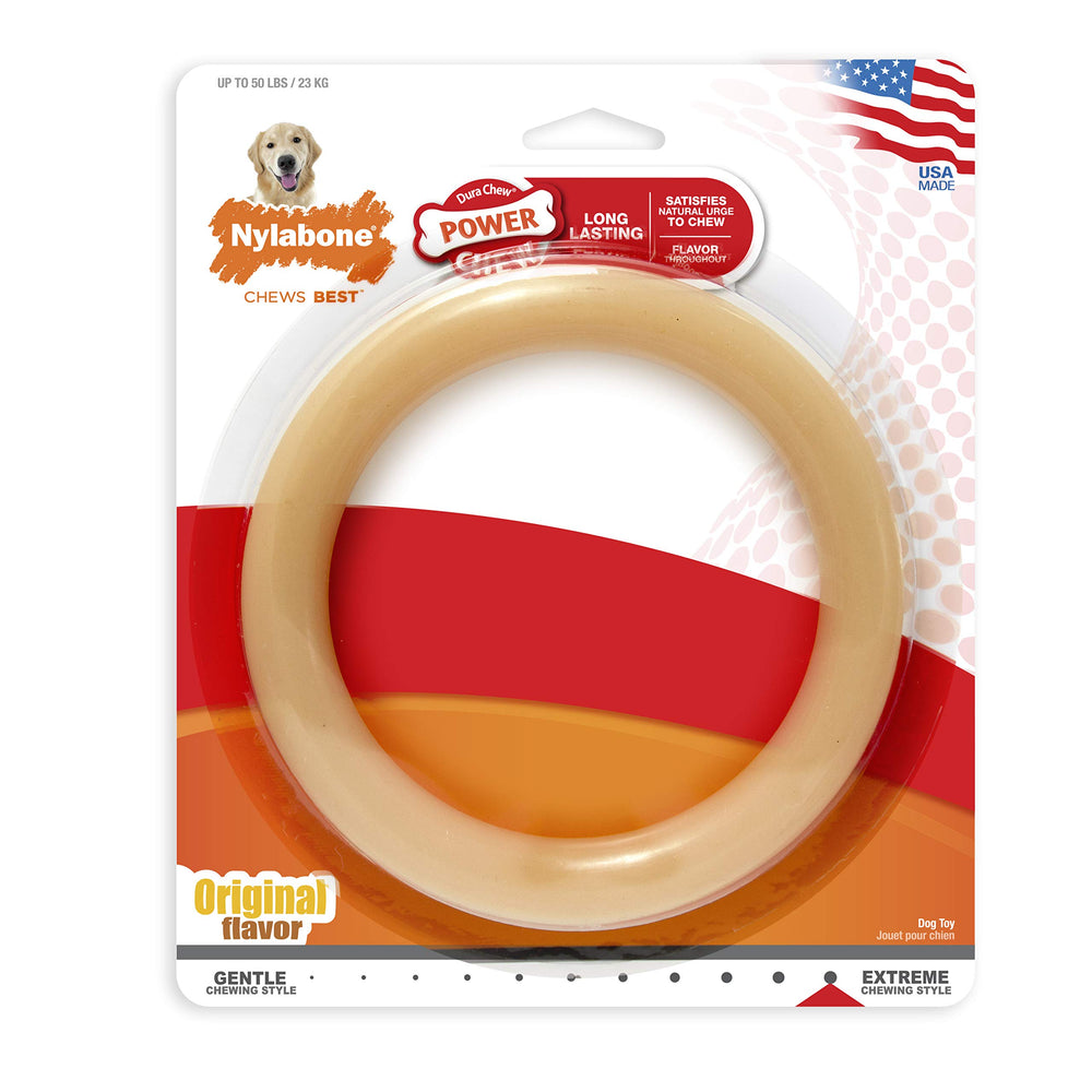 Nylabone anillo para perros grandes promueve limpieza dental durante la masticación