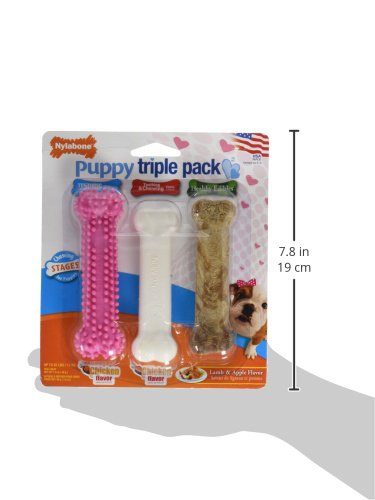 nylabone cachorros premio tocino digerible, sabroso complemento para masticar