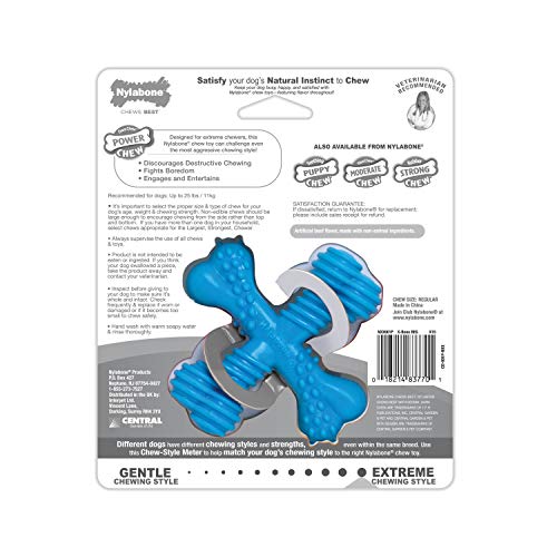 Nylabone Comfort Hold X-Bone, textura múltiple para juego y estimulación.