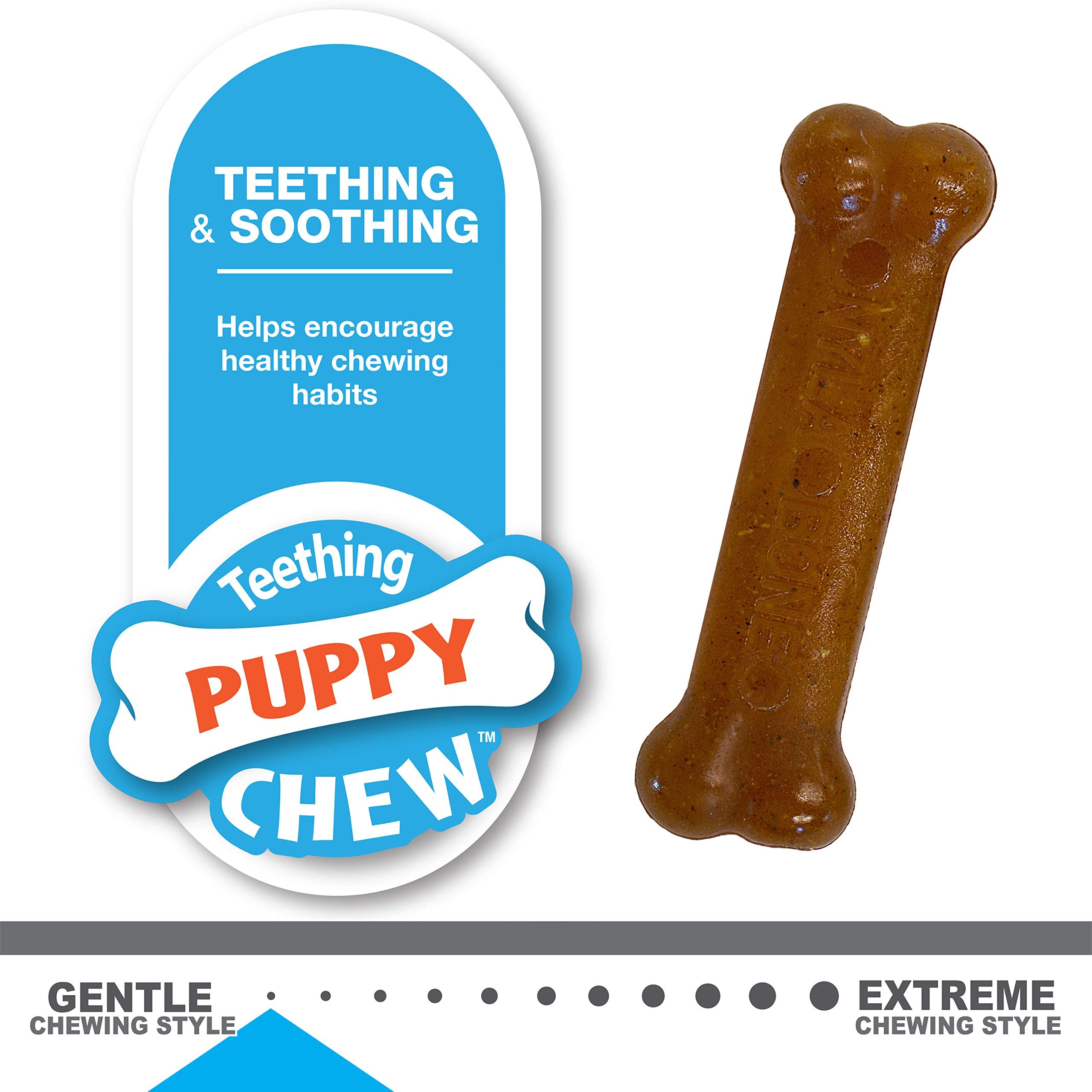 Nylabone material suave para cachorros: dentición cómoda.