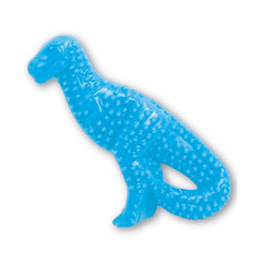 Nylabone Dinosaurio mordedor para cachorro, promueve higiene dental durante la masticación.