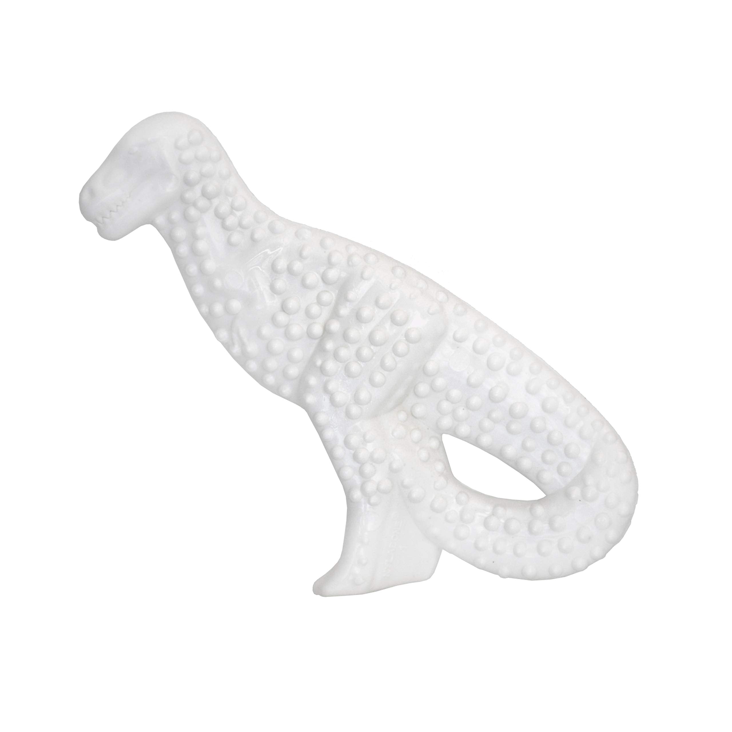 Nylabone Dinosaurio Poder Masticar ayuda a mantener la sonrisa limpia durante cada juego.