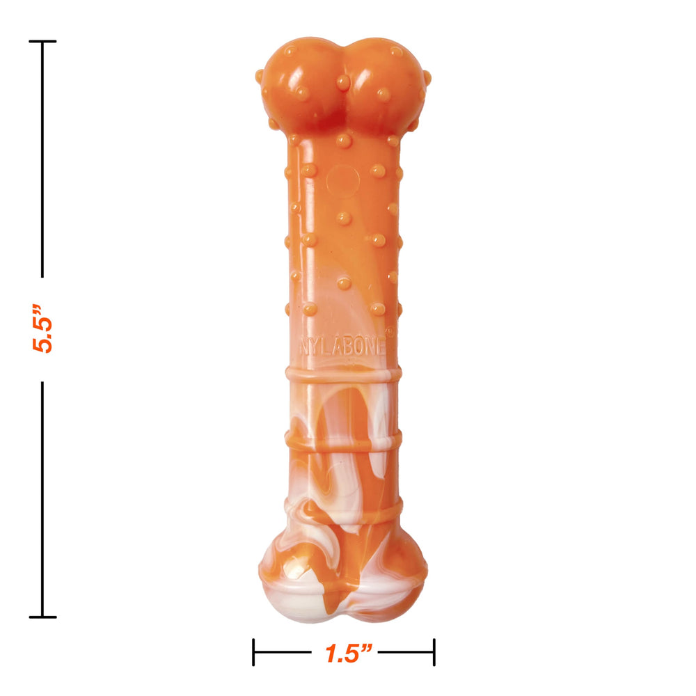Nylabone diseño naranja y blanco, edición limitada para disfrute visual y masticación