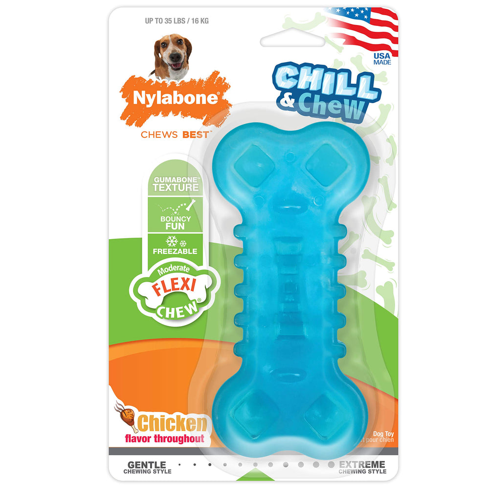 Nylabone Flexi Chill bolsillos rellenos con premios para perros.