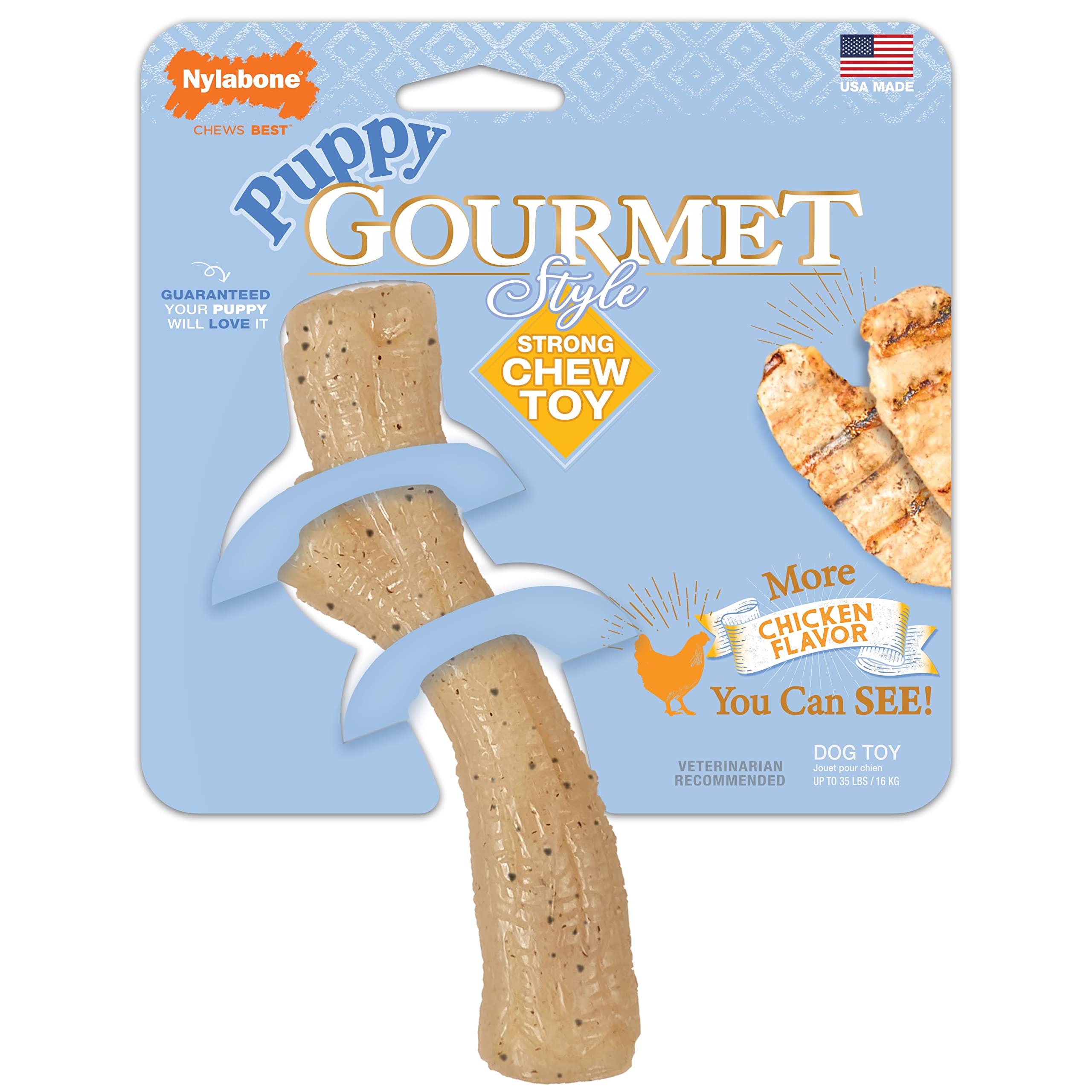 Nylabone Gourmet Style Stick, para cachorros de hasta 35 libras.