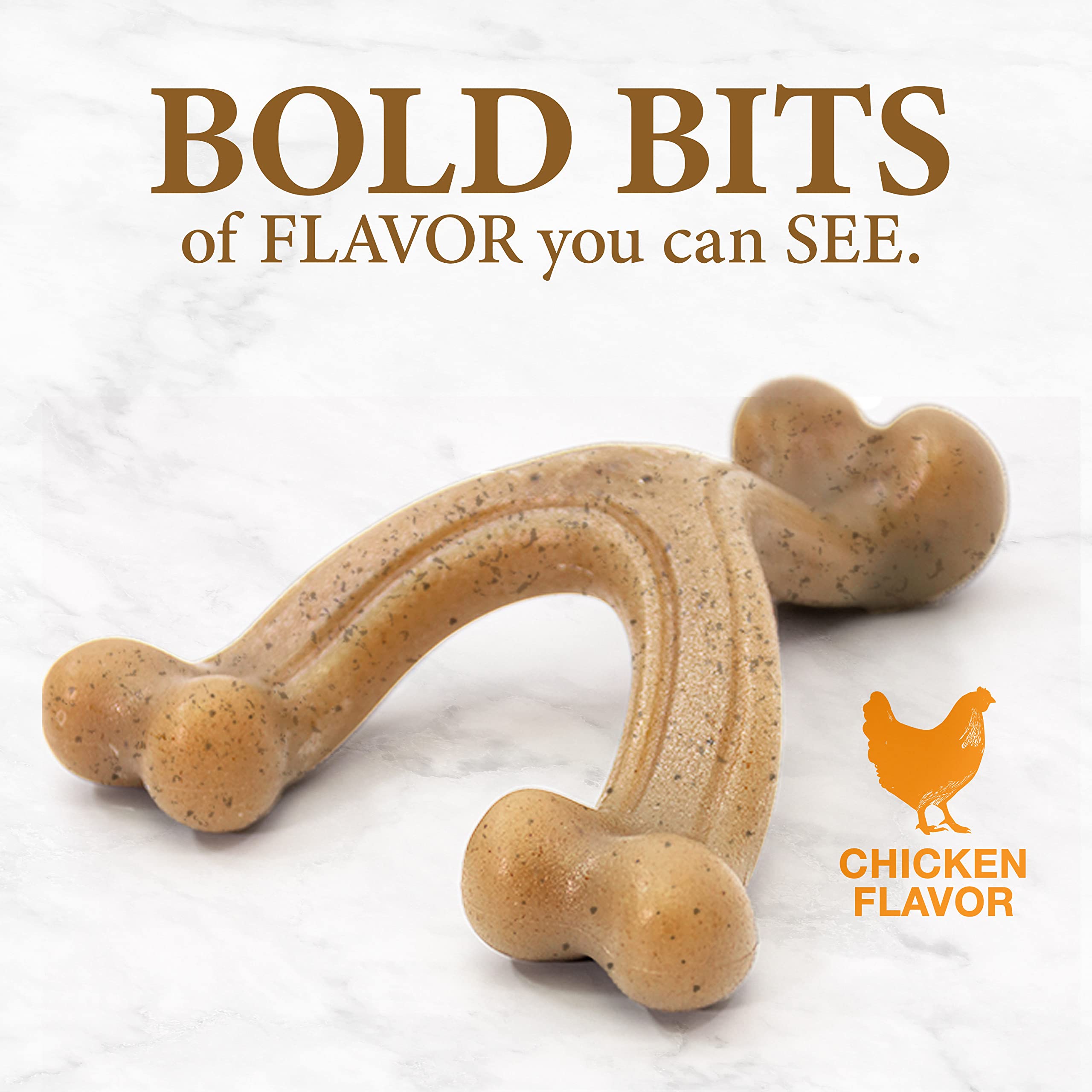 Nylabone Gourmet Style Wishbone — Texture-puissante : texture unique pour mâcher intensément.